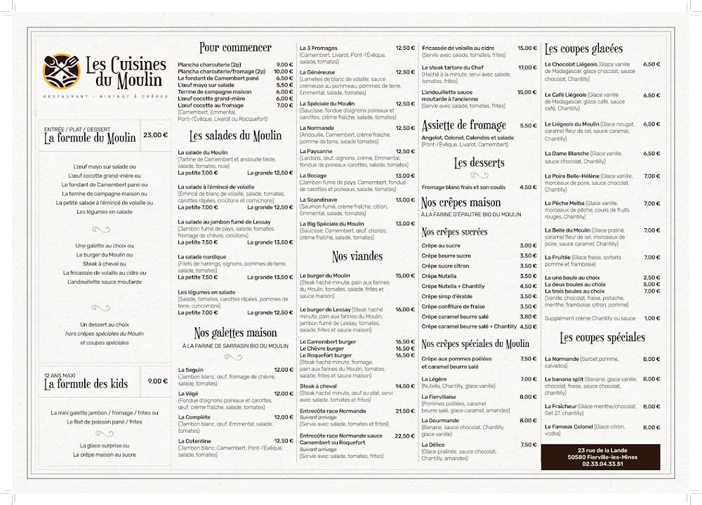 Les Cuisines du Moulin - Menu Image 1