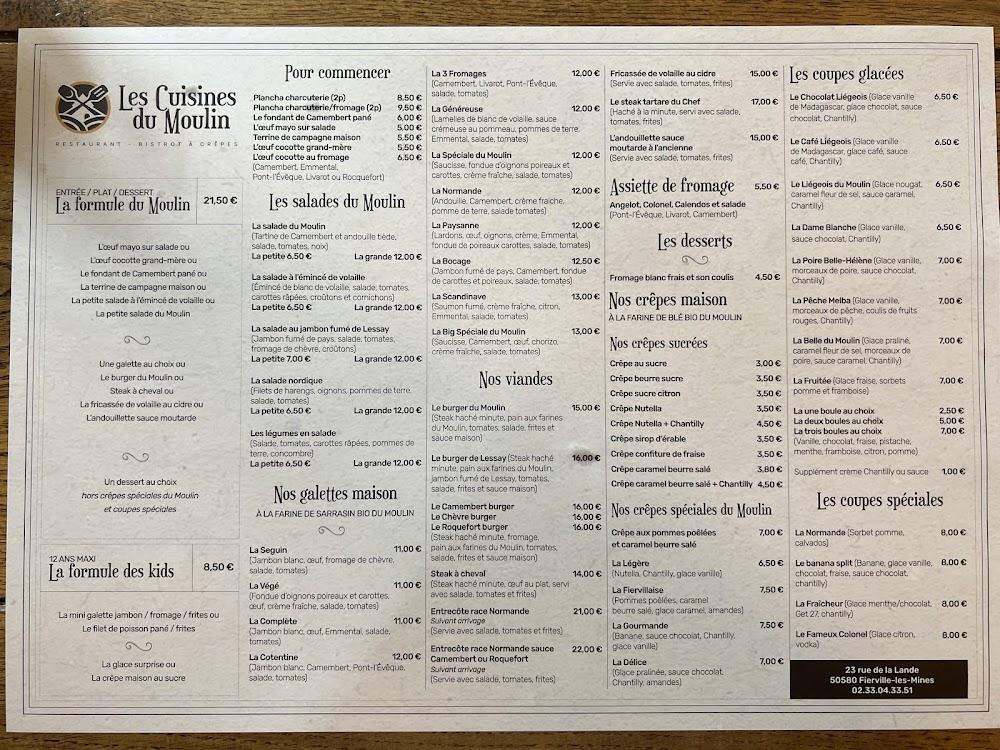 Les Cuisines du Moulin - Menu Image 3